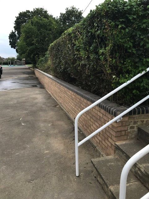 New retaining wall at a school